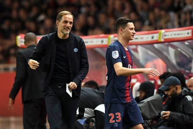 Thomas Tuchel - Stationen als Trainer, Paris Saint-Germain 2018 - 2020 Ligue 1 2018 - 2019, Monte-Carlo, AS Monaco - PSG 0-4, JULIAN DRAXLER, THOMAS TUCHEL LIGUE 1 2018-19 AS MONACO-PSG PARIS SAINT GERMAIN 0-4