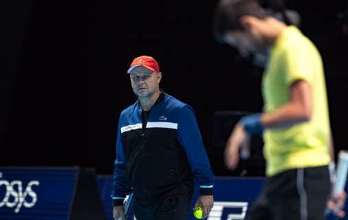 Mari?n Vajda (coach of Novak Djokovic (Serbia)) during training session during day four the second round robin match at the Nitto ATP Tennis Herren Finals London at the O2, London, England on 14 November 2018. Copyright: xAndyxRowlandx PMI-2404-0006