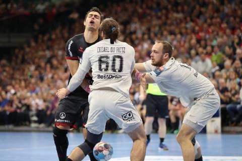 SG Flensburg Handewitt vs. Paris Saint Germain HB Handball EHF Champions League Group Phase 14 11 18 Rasmus Lauge Schmidt SG Flensburg Handewitt 25 vs. Kim Ekdahl Du Rietz Paris Saint Germain HB 60 and Henrik Toft Hansen Paris Saint Germain HB 15 xmmkx