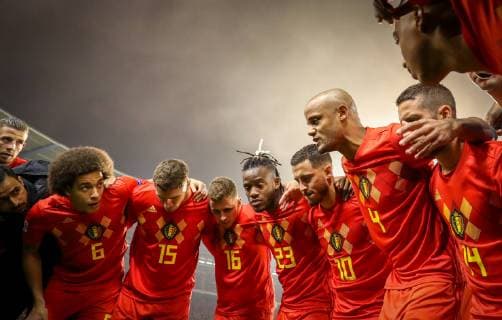 Sport Themen der Woche KW46 Sport Bilder des Tages Belgium s Axel Witsel, Belgium s Thomas Meunier, Belgium s Thorgan Hazard, Belgium s Michy Batshuayi, Belgium s Eden Hazard, Belgium s Vincent Kompany and Belgium s Dries Mertens pictured ahead of the match between Belgian national team Nationalteam the Red Devils and Iceland, in Brussels, Thursday 15 November 2018, in the Nations League. VIRGINIExLEFOUR  x05470683x