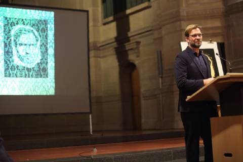 JUERGEN KLOPP VERLEIHUNG DES MAINZER MEDIENPREISES FUER NACHHALTIGES MEDIALES WIRKEN AN JUERGEN KLOPP CHRISTUSKIRCHE, MAINZ 