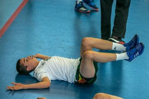 Pablo Urdangarin 45 Spaniard nephew of Spanish king Felipe here in the A junior team of handball players from Hannover Burgdorf on 17 November 2018 against the Bergisch HC here warming up