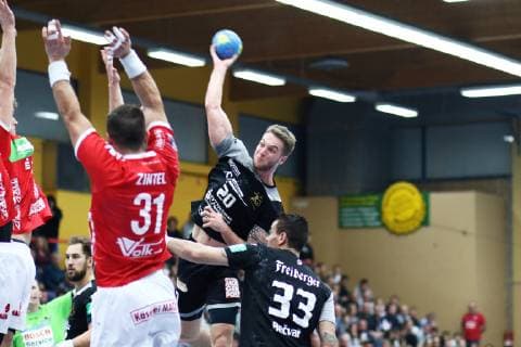 Goalscoring by Nils Holger Kretschmer Elbflorenz TV Huettenberg vs HC Elbflorenz Handball 2 Bundesliga 17 11 2018 TV Huettenberg vs HC Elbflorenz Handball 2 Bundesliga 17 11 2018 Huettenberg Copyright: xEIBNER RenexWeissx EP_RWS