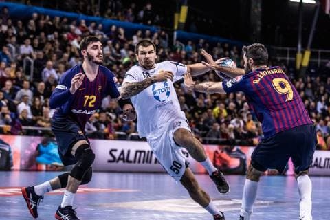 November 17, 2018 - Barcelona, Barcelona, Spain - Dimitri Kiseljev, 50 of HC Vardar in actions during VELUX EHF Champions League match between FC Barcelona Barca Lassa and HC Vardar on November 17, 2018 at Palau Blaugrana, in Barcelona, Spain. Handball: VELUX EHF Champions League - Fc Barcelona Lassa v HC Vardar. - ZUMAa181 20181117_zaa_a181_044 Copyright: xAFP7x