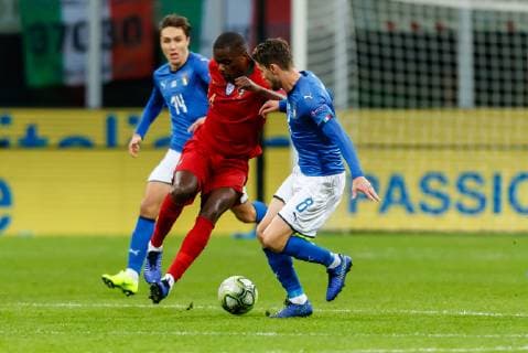 Italy Milan 17 11 2018 UEFA Nations League A Group 3 Italy Portugal William Carvalho POR and Jorginho ITA in the total DeFodi048