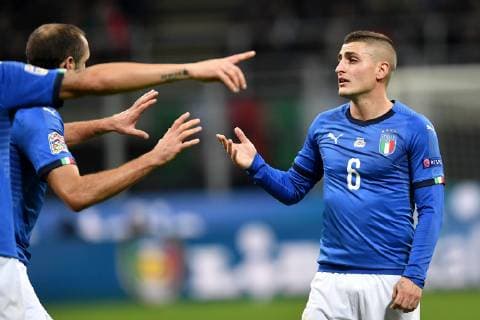 Fußball, Nations League, Italien - Portugal Marco Verratti of Italy reacts during the Nations League League A group 3 football match between Italy and Portugal at stadio Giuseppe Meazza, Milano, November, 17, 2018 Foto Andrea Staccioli Insidefoto andreaxstaccioli
