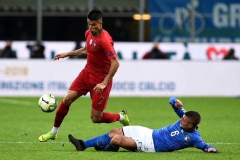 Fußball, Nations League, Italien - Portugal Db Milano 17 11 2018 - Uefa Nations League Italia-Portogallo foto Daniele Buffa Image nella foto: Joao Cancelo-Marco Verratti 