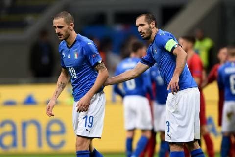 Fußball, Nations League, Italien - Portugal Db Milano 17 11 2018 - Uefa Nations League Italia-Portogallo foto Daniele Buffa Image nella foto: Giorgio Chiellini-Leonardo Bonucci 