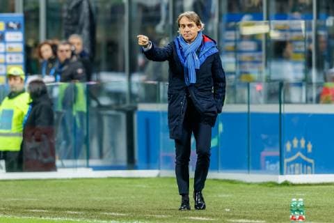 Italy Milan 17 11 2018 UEFA Nations League A Group 3 Italy Portugal coach Roberto Mancini ITA gesticulated gesticulation DeFodi048