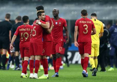 November 17, 2018 - Milan, Italy - Italy v Portugal - UEFA Nations League League A..Portugal celebrate the qualification to the final four at San Siro Stadium in Milan, Italy on November 17, 2018. Italy v Portugal - UEFA Nations League A  - ZUMAn230 20181117_zaa_n230_489 Copyright: xMatteoxCiambellix