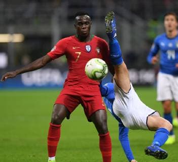(181118) -- MILAN, Nov. 18, 2018 -- Italy s Alessandro Florenzi (R) vies with Portugal s Bruma during the UEFA Nations League soccer match between Italy and Portugal in Milan, Italy, Nov. 17, 2018. The match ended with a 0-0 draw. ) (SP)ITALY-MILAN-FOOTBALL-UEFA NATIONS LEAGUE-ITA VS POR AlbertoxLingria 