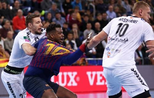 November 17, 2018 - Barcelona, Catalonia, Spain - Cedric Sorhaindo during the match between FC Barcelona Barca and HC Vardar, corresponding to the week 8 of the Velux Champions League, played at the Palau Blaugrana on 17th November 2018 in Barcelona, Spain. Photo: Urbanandsport NurPhoto. FC Barcelona v HC Vardar - Handball Champions League  - ZUMAn230 20181117_zaa_n230_637 Copyright: xJoanxVallsx