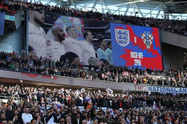 England v Croatia UEFA Nations League The England fans sing the National Anthem before the UEFA Nations League match at Wembley Stadium, London Content Not Available For UK Newspapers Copyright: xPaulxChestertonx FIL-12568-0037