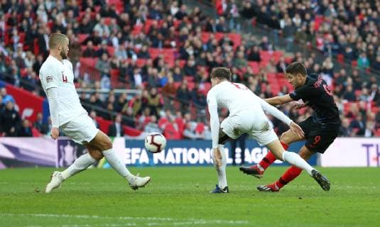 England v Croatia UEFA Nations League Andrej Kramaric of Croatia scores the first goal of the game during the UEFA Nations League match at Wembley Stadium, London Content Not Available For UK Newspapers Copyright: xJamesxWilsonx FIL-12569-0016
