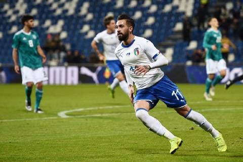 Fußball, U21, Italien - Deutschland Db Reggio Emilia 19 11 2018 - amichevole Italia-Germania Under 21 foto Daniele Buffa Image nella foto: esultanza gol Vittorio Parigini 