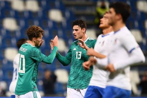 Fußball, U21, Italien - Deutschland Mg Reggio Emilia 19 11 2018 - amichevole Italia-Germania Under 21 foto Matteo Gribaudi Image nella foto: esultanza gol Luca Waldschmidt 