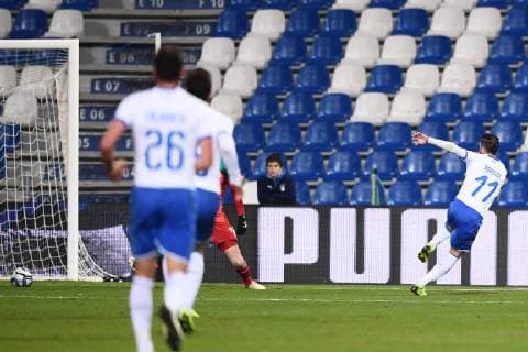 Fußball, U21, Italien - Deutschland Mg Reggio Emilia 19 11 2018 - amichevole Italia-Germania Under 21 foto Matteo Gribaudi Image nella foto: esultanza gol Vittorio Parigini 