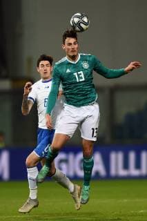 Fußball, U21, Italien - Deutschland Db Reggio Emilia 19 11 2018 - amichevole Italia-Germania Under 21 foto Daniele Buffa Image nella foto: Janni Sarra-Alessandro Bastoni 