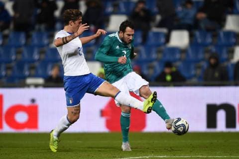 Db Reggio Emilia 19 11 2018 - amichevole Italia-Germania Under 21 foto Daniele Buffa Image nella foto: Nicolo Zaniolo-Levin Oztunali 
