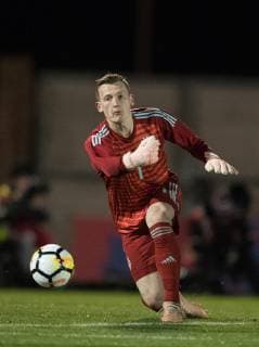 Fu?ball, U20, England - Deutschland Goalkeeper Markus Schubert (Dynamo Dresden) of Germany U20 during the international match L?nderspiel between England U20 and Germany U20 at the Weston Homes Community Stadium, Colchester, England on 19 November 2018. Copyright: xAndyxRowlandx PMI-2416-0002