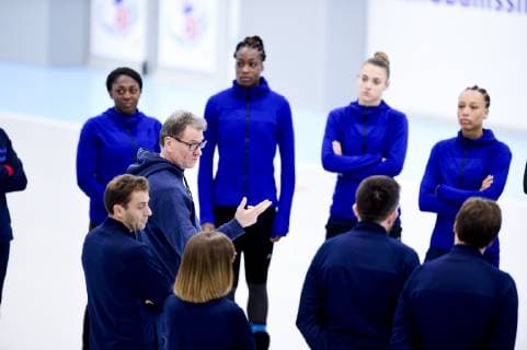 Olivier Krumbholz - entraineur (France) HANDBALL : Entrainement et Conference de presse - Equipe de France Feminine - Creteil - 20 11 2018 JBAutissier Panoramic 