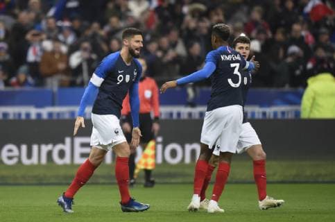 Fußball, Frankreich - Uruguay Olivier Giroud (France) - joie des joueurs de l equipe de France FOOTBALL : France vs Uruguay - Match Amical - Paris - 20 11 2018 FedericoPestellini PANORAMIC 