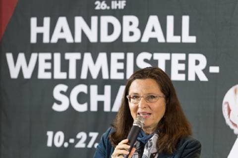 Press conference for Handball World Cup Coubertin Olympiapark Muenchen 21 11 2018 In the picture Marion Schoene Managing Director Olympiapark Muenchen GmbH Â