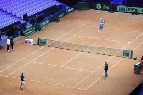 Finale Coupe Davis 2018 - Entrainement equipe de France - Tsonga Chardy TENNIS : Finale Coupe Davis - Lille - 22 11 2018 chryslenecaillaud panoramic 