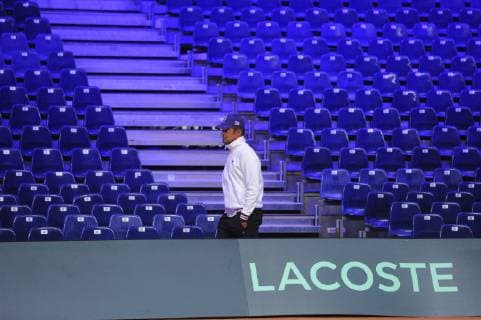 Finale Coupe Davis 2018 - Entrainement equipe de France - Tsonga Chardy Yannick Noah TENNIS : Finale Coupe Davis - Lille - 22 11 2018 chryslenecaillaud panoramic 