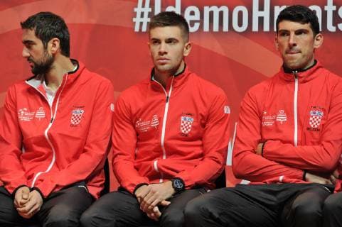 Finale Coupe Davis 2018 - Tirage au sort - Bornia Coric - Croatie TENNIS : Finale Coupe Davis - Lille - 22 11 2018 chryslenecaillaud panoramic 