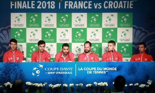 Davis Cup - Croatia press 22.11.2018.,Stadium Pierre-Mauroy, France, Lille - Davis Cup.Croatia press conference PK Pressekonferenz Franko Skugor, Mate Pavic, Marin Cilic, Zeljko Krajan, Borna Coric, Ivan Dodig.  SanjinxStrukic PIXSELL