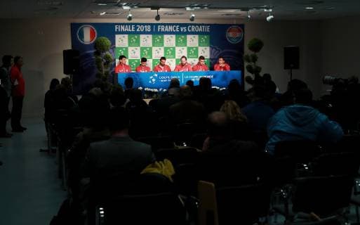 Davis Cup - Croatia press 22.11.2018.,Stadium Pierre-Mauroy, France, Lille - Davis Cup.Croatia press conference PK Pressekonferenz Franko Skugor, Mate Pavic, Marin Cilic, Zeljko Krajan, Borna Coric, Ivan Dodig.  SanjinxStrukic PIXSELL