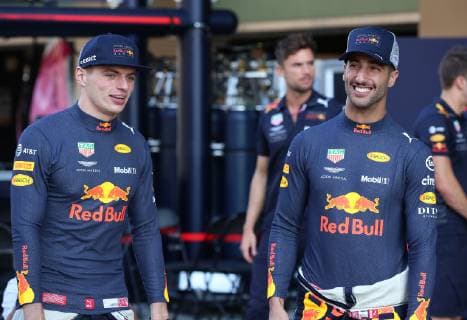 Max Verstappen Daniel Ricciardo Red Bull Racing formula 1 GP Abu Dhabi Yas Marina Circuit VAE 22 11 2018 Photo mspb Jean Petin Max Verstappen Daniel Ricciardo formula 1 GP VAE 2018