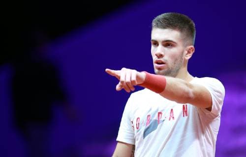 PXL_Croatian Davis Cup team training 22.11.2018., Stadium Pierre-Mauroy, Lille, France - Training of the Croatian Davis Cup team. Croatian tennis player Borna Coric.  SanjinxStrukic PIXSELL