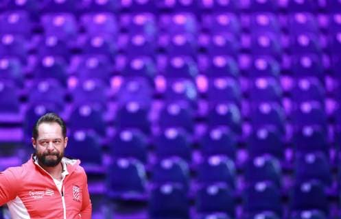 PXL_Croatian Davis Cup team training 22.11.2018., Stadium Pierre-Mauroy, Lille, France - Training of the Croatian Davis Cup team. Croatian tennis coach Zeljko Krajan.  SanjinxStrukic PIXSELL