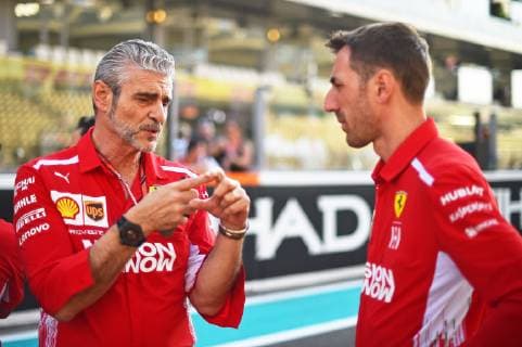 23 11 2018 xekx Formula 1 FIA Abu Dhabi Grand Prix 2018 Training emspor v l left Maurizio Arrivabene Formula 1 Team Principal Scuderia Ferrari DFL DFB REGULATIONS PROHIBIT ANY USE OF PHOTOGRAPHS as IMAGE SEQUENCES and or QUASI VIDEO Abu Dhabi eel-fotografie Eberhard Krieger