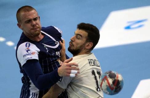 Handball, Champions League, SC Szeged - Paris Saint Germain 24.11.2018 Szeged(Hungary) MOL-Pick Szeged-PSG Paris Saint-Germain HB Velux EHF Champions League men s handball Nedim Remili(R)PSG Paris Saint-Germain HB, Matej Gaber(L)MOL Pick Szeged : 