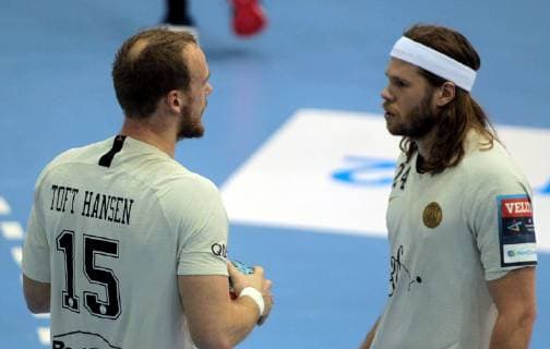 24.11.2018 Szeged(Hungary) MOL-Pick Szeged-PSG Paris Saint-Germain HB Velux EHF Champions League men s handball Henrik Toft Hansen(L),Mikkel Hansen(R) PSG Paris Saint-Germain HB : 