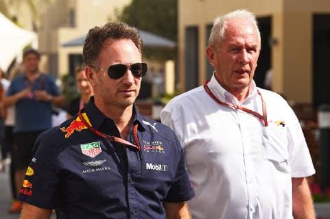 25 11 2018 xekx Formula 1 FIA Abu Dhabi Grand Prix 2018 Race emspor v l Christian Horner Team Principal Red Bull Racing Dr Helmut Marko Consultant Red Bull Racing DFL DFB REGULATIONS PROHIBIT ANY USE OF PHOTOGRAPHS as IMAGE SEQUENCES and or QUASI VIDEO Abu Dhabi eel-fotografie Eberhard Krieger