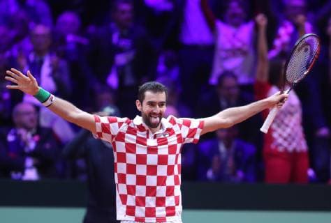 Davis Cup final France - Croatia 25.11.2018., Lille, France - Pierre-Mauroy stadium, the final of Davis Cupa between France and Croatia. Match Lucas Pouille VS Marin Cilic. Croatia won Davis Cup. Marin Cilic  SanjinxStrukic PIXSELL