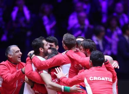 Davis Cup final France - Croatia 25.11.2018., Lille, France - Pierre-Mauroy stadium, the final of Davis Cupa between France and Croatia. Match Lucas Pouille VS Marin Cilic. Croatia won Davis Cup.  SanjinxStrukic PIXSELL