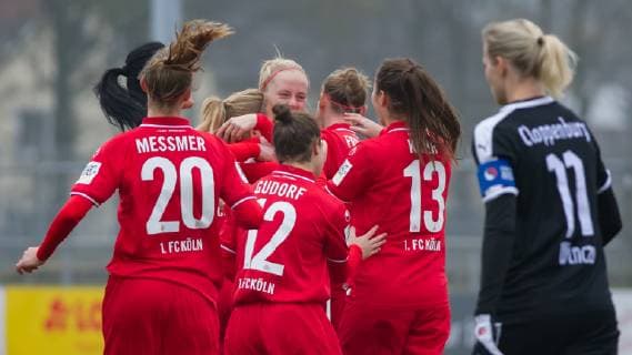 v li The players of 1 FC Cologne cheer for the goal of 0 1 DIE DFB RICHTLINIEN UNTERSAGEN ANY USE OF PHOTOGRAPHS AS IMAGE SEQUENCES AND OR QUASI VIDEO Football 2 Womens Bundesliga BV Cloppenburg 1 1 The DFB RICHTLINIEN UNTERSAGEN EVERY USE OF PHOTOS AS SEQUENZBILDER AND OR VIDEOA HNLICHE FOTOSTRECKEN DFB REGULATIONS PROHIBIT ANY USE OF PHOTOGRAPHS AS IMAGE SEQUENCES AND OR QUASI VIDEO Football 2 Womens Bundesliga BV Cloppenburg 1 xobx
