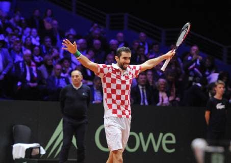 Finale Coupe Davis 2018 - Marin Cilic - Croatie - victoire coupe davis TENNIS : Finale Coupe Davis - Lille - 25 11 2018 chryslenecaillaud panoramic 