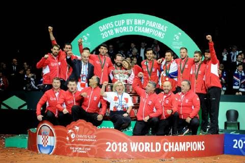 Finale Coupe Davis 2018 - Marin Cilic - equipe Croatie - victoire coupe davis TENNIS : Finale Coupe Davis - Lille - 25 11 2018 chryslenecaillaud panoramic 