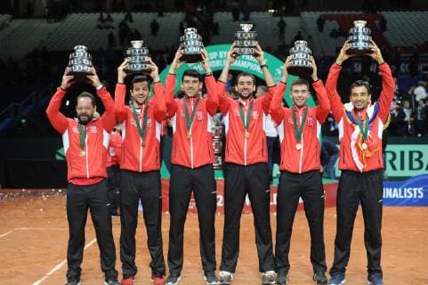 Finale Coupe Davis 2018 - Marin Cilic - equipe Croatie - victoire coupe davis TENNIS : Finale Coupe Davis - Lille - 25 11 2018 chryslenecaillaud panoramic 