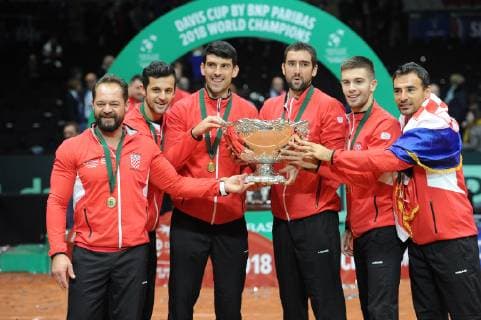 Finale Coupe Davis 2018 - Marin Cilic - equipe Croatie - victoire coupe davis TENNIS : Finale Coupe Davis - Lille - 25 11 2018 chryslenecaillaud panoramic 