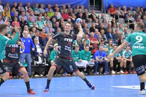 Skjern Handbold vs SG Flensburg Handewitt Handball EHF Champions League Group stage 25 11 18 Magnus Roed SG Flensburg Handewitt 77 Thomas Mogensen Skjern Handbold 02 Christoffer Cichosz Skjern Handbold 09 Hampus tub SG Flensburg Handewitt 14 xmmkx