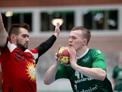 Germany Würzburg s Oliver Arena 25 11 2018 Handball 2 Bundesliga DJK Rimpar Woelfe TuS N Luebbecke Picture v l Kenji Hövels TuS Lübbecke 55 and Fin Backs DJK Rimpar Wölfe 41 Copyright: HMBxMedia xHeikoxBecker