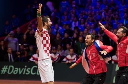 2018 Davis Cup Final FRA v CRO Marin Cilic CRO and team 2018 Davis Cup Final FRA v CRO