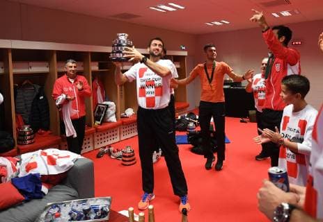 2018 Davis Cup Final FRA v CRO Craotia Team Locker Room Marin Cilic and Borna Coric 2018 Davis Cup Final FRA v CRO